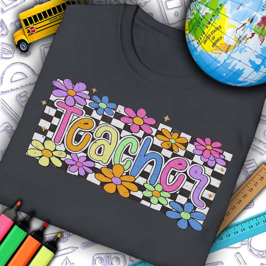 Teacher Checkered T-Shirt