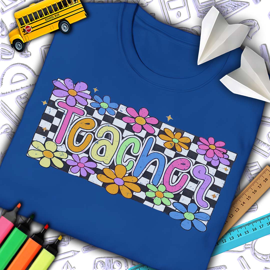 Teacher Checkered T-Shirt