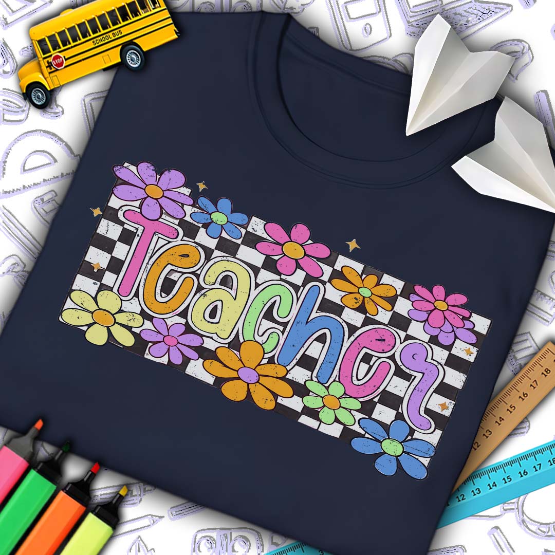 Teacher Checkered T-Shirt