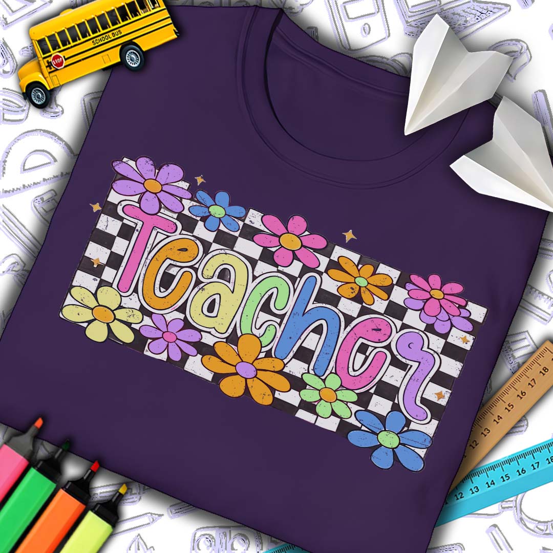 Teacher Checkered T-Shirt
