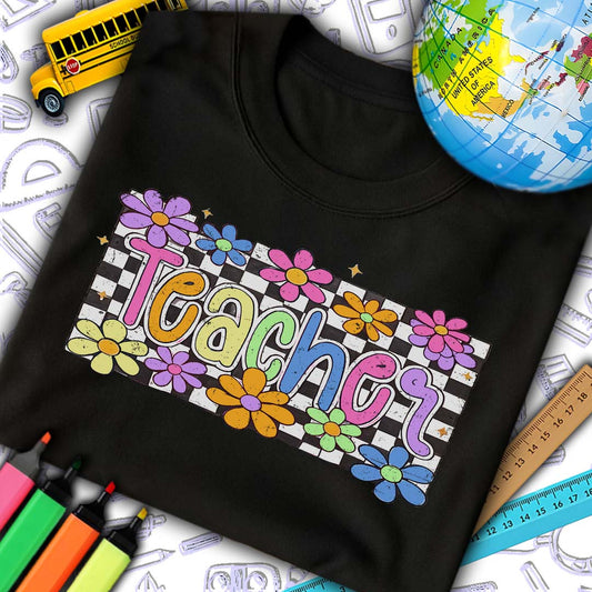 Teacher Checkered T-Shirt