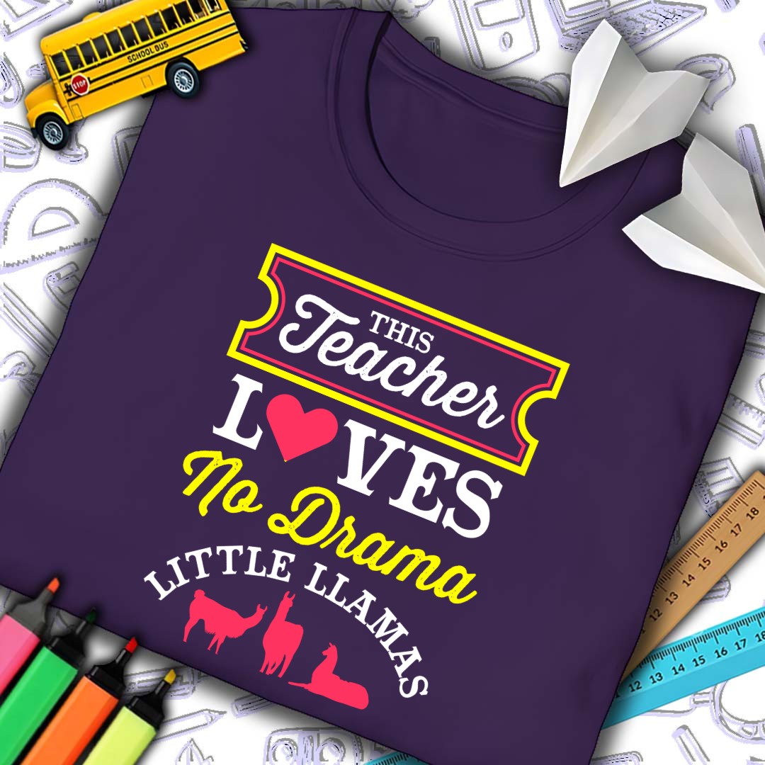 Teacher No Drama Llamas T-Shirt