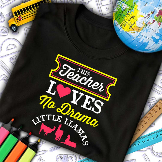 Teacher No Drama Llamas T-Shirt