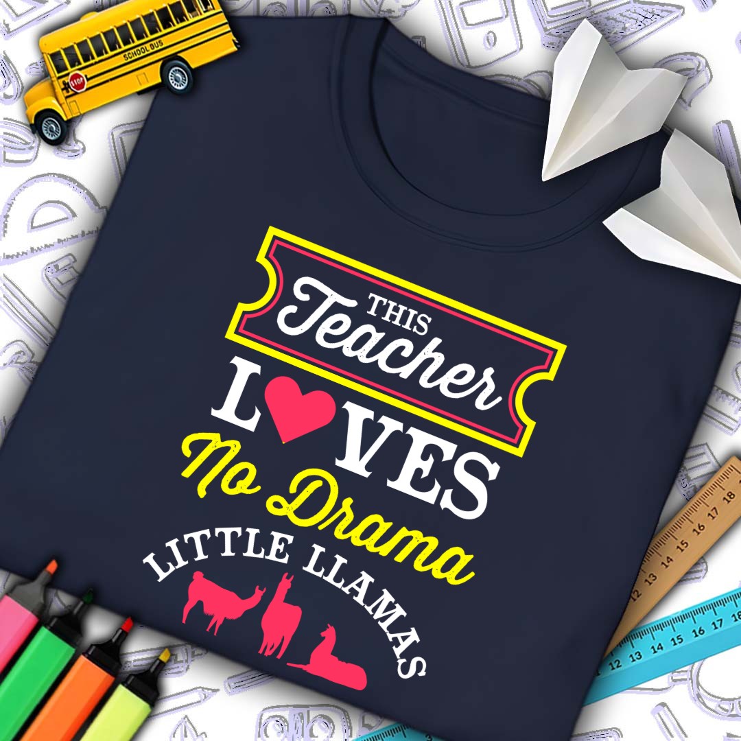 Teacher No Drama Llamas T-Shirt